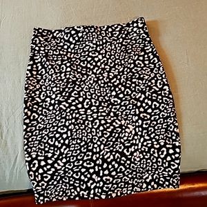 Eloquii Animal Print Scuba Midi Skirt